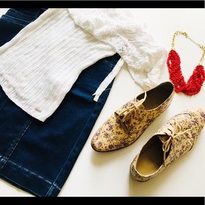Forever 21 floral oxfords, size 7